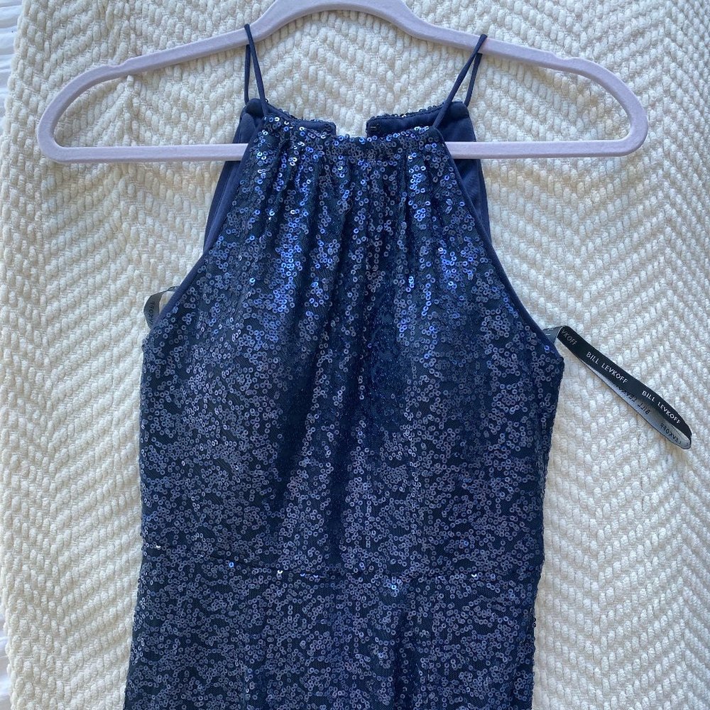 Bill Levkoff Blue Sequin Dress